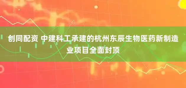 创同配资 中建科工承建的杭州东辰生物医药新制造业项目全面封顶